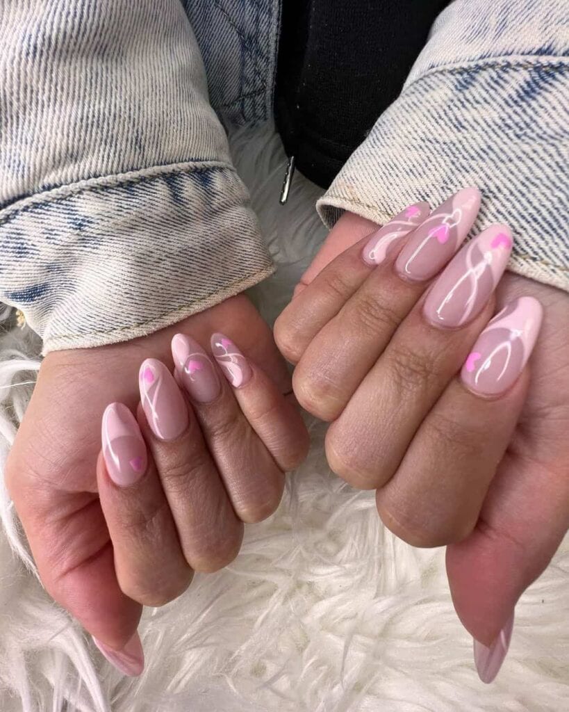 Pink mani for Valentine's day by @thenailbarbykc