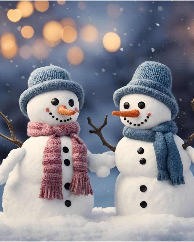 a couple of snow people