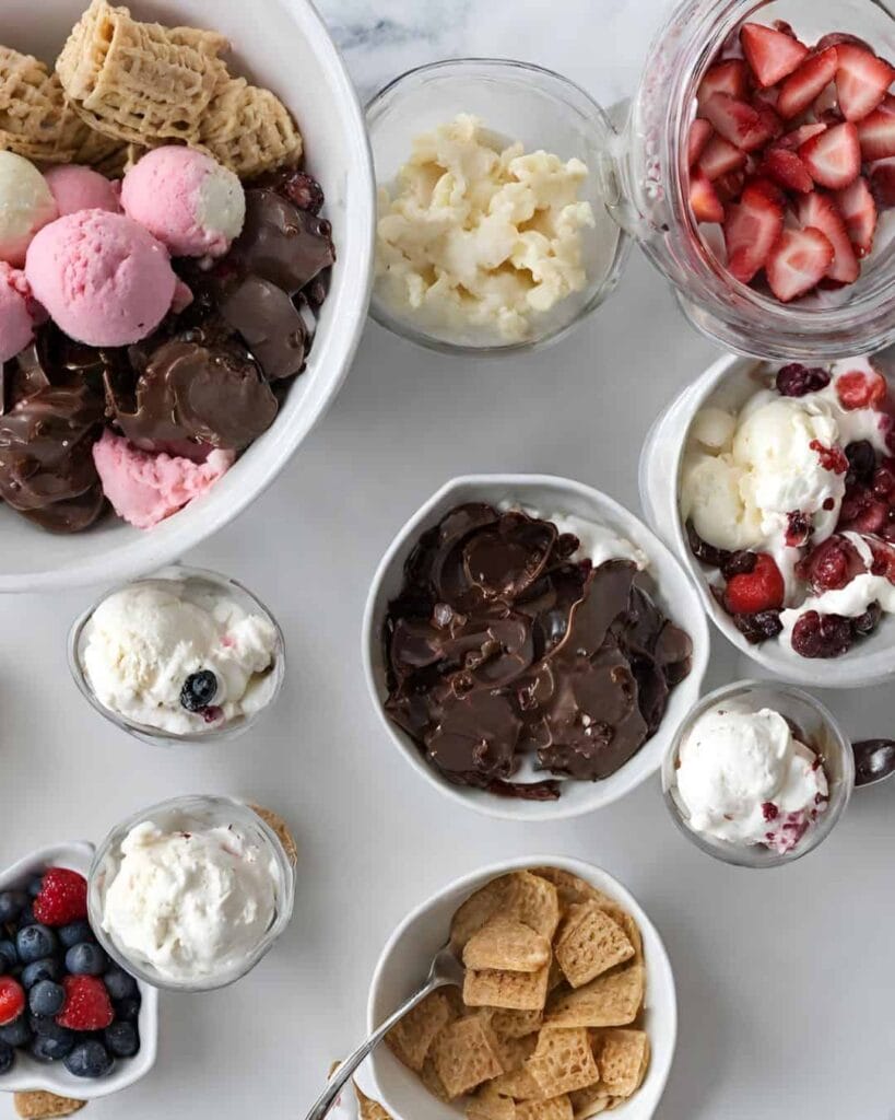 inspiration for an ice cream sundae bar