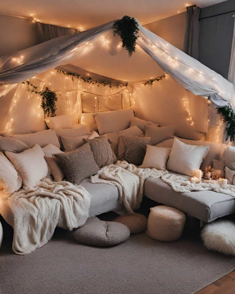 living room fort built for couples