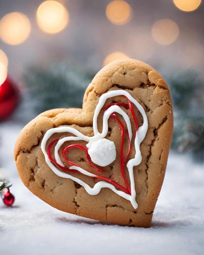 one heart shaped Christmas cookie