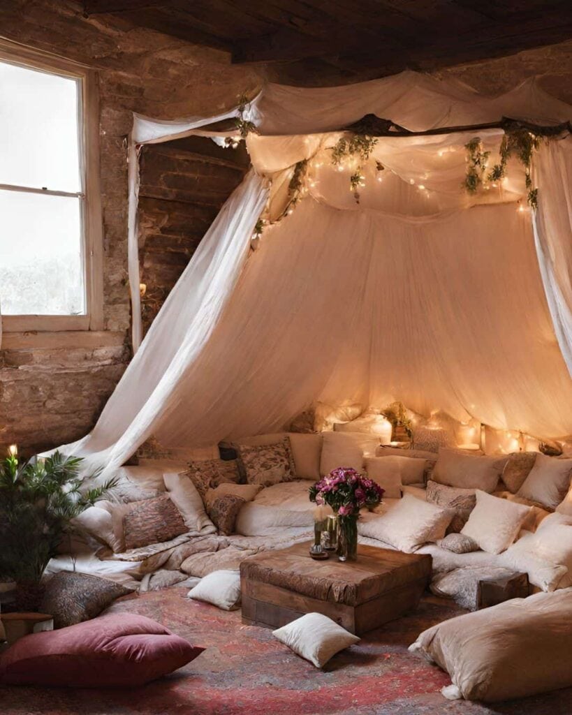 romantic fort in living room