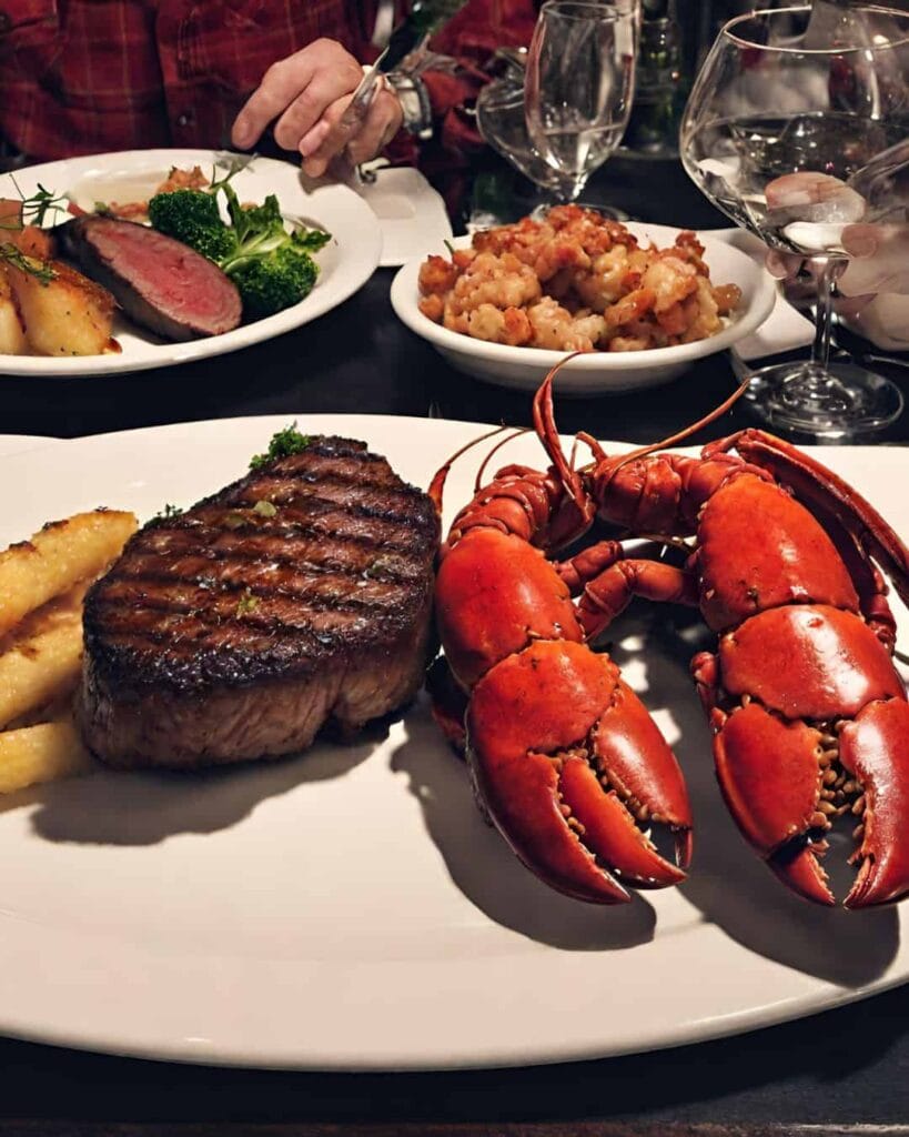 steak and lobster plate