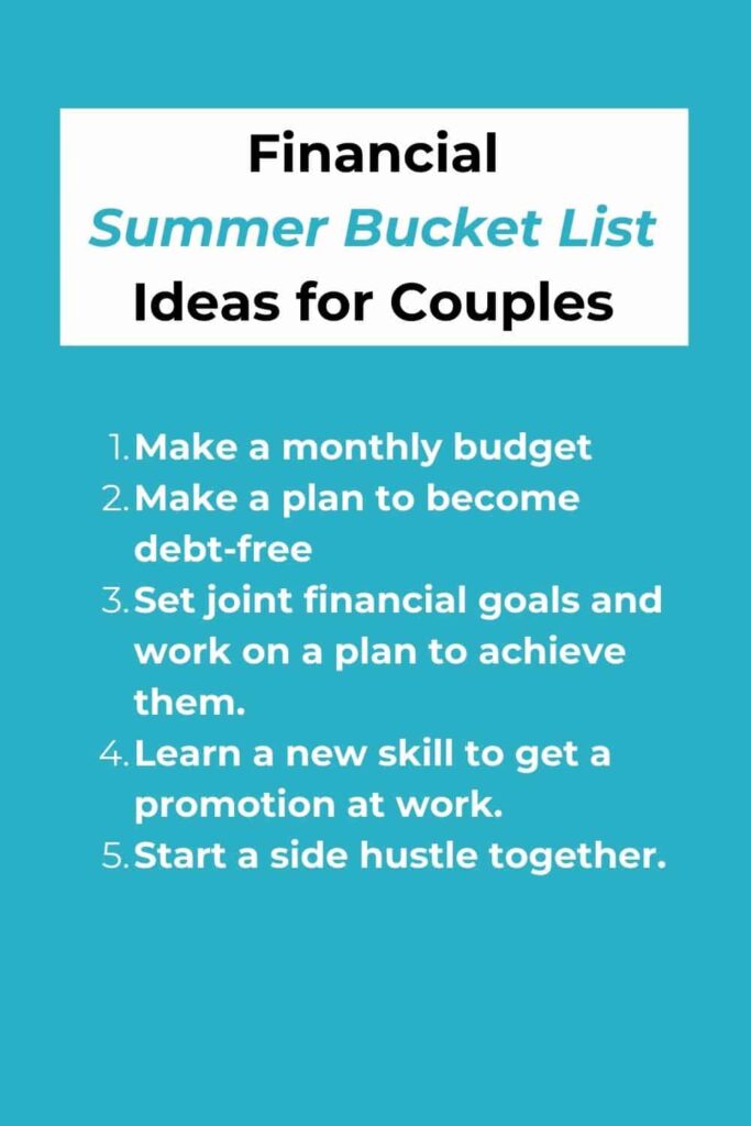 financial summer bucket list ideas for couples