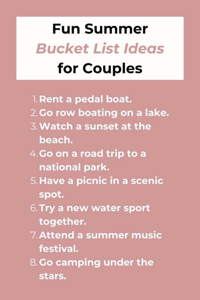 fun summer bucket list ideas for couples