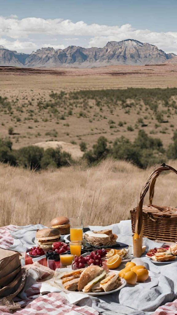 romantic picnic set up in Utah