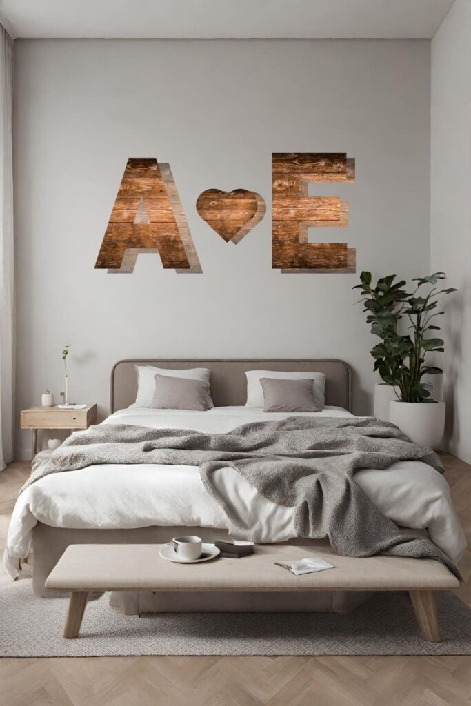 Another idea with wooden letters matching the couple's initials