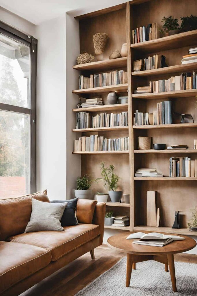 Example of bookshelves in cozy home