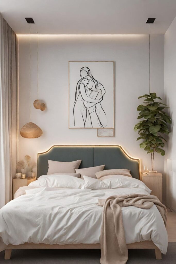 Idea for couple silhouette above the bed