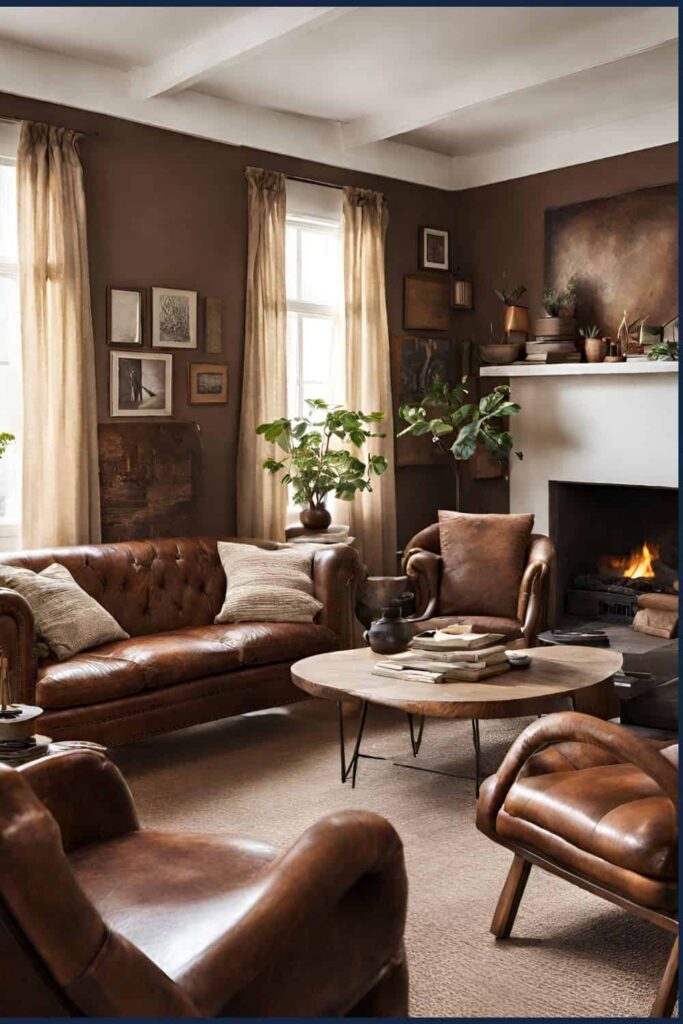 Leather adds texture and can bring the room together