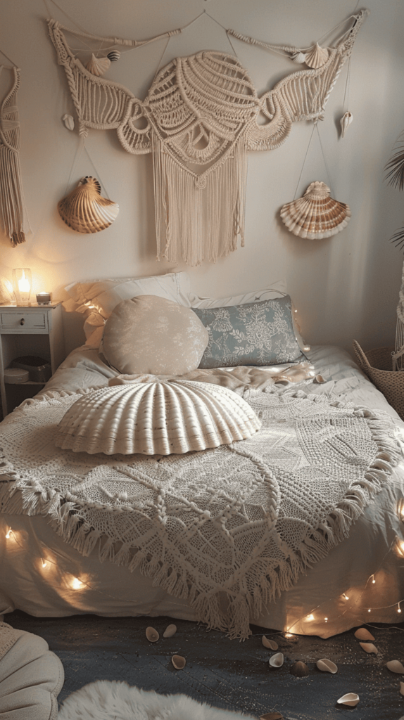 bohemian and dark walls beachy bedroom inspo