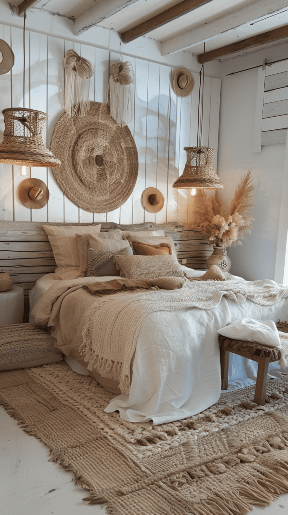bohemian beachy bedroom inspo