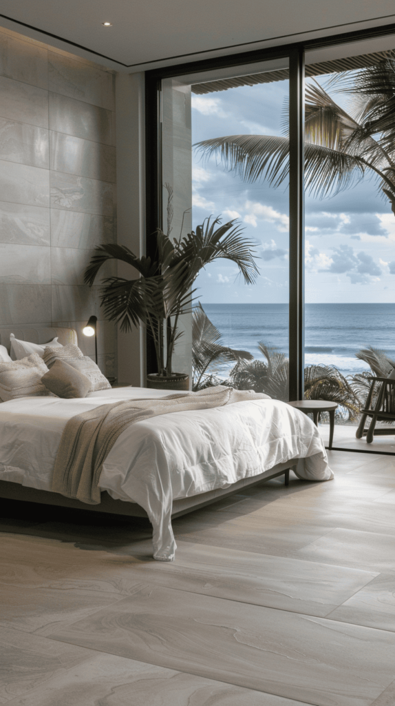 modern beachy bedroom inspo