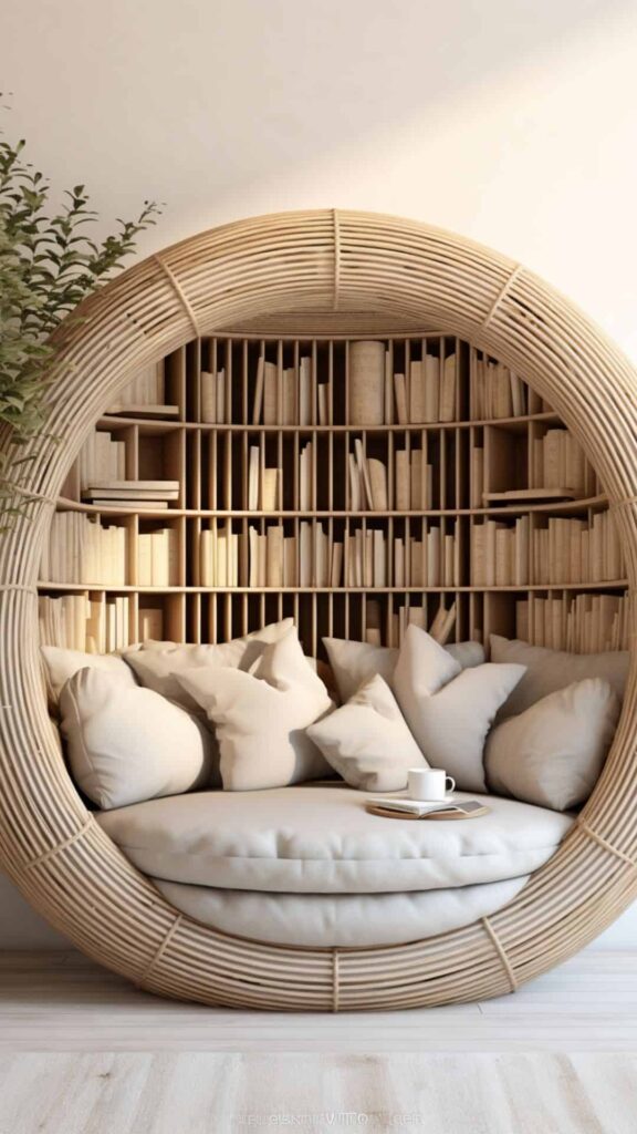 modern minimalist egg chair cozy reading nook