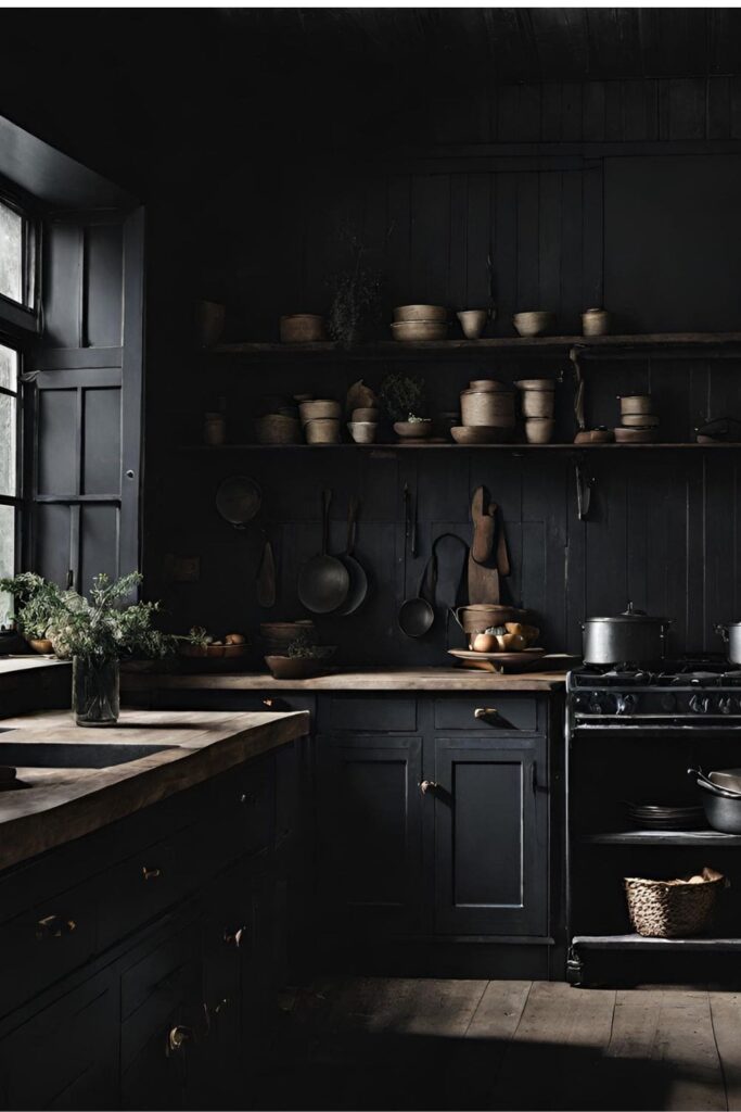 blackmoody farmhouse kitchen