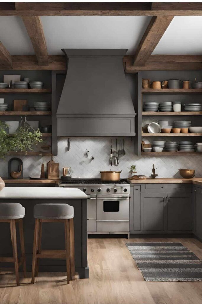 grey moody farmhouse kitchen