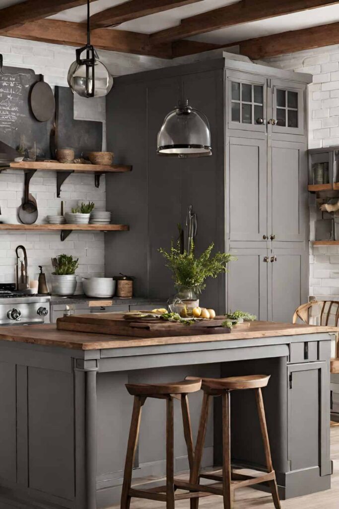 grey moody farmhouse kitchen