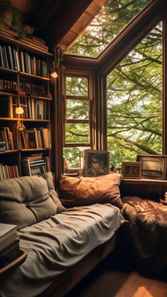 tree house style reading nook