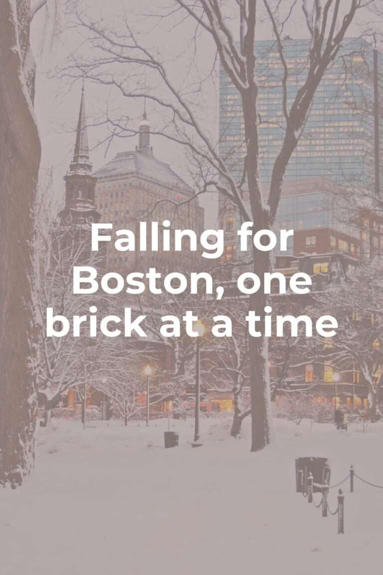 Boston caption with photo of Boston in the snow