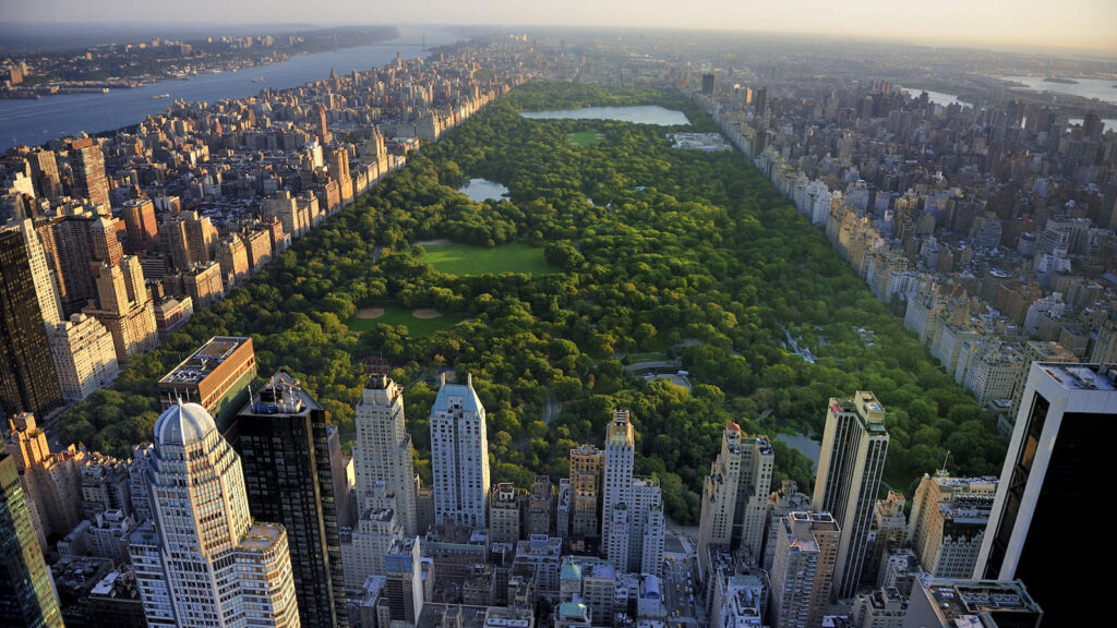 NYC aerial view of Central Park