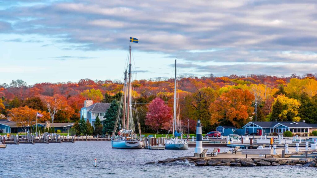 Sister Bay Town harbour Wisconsin