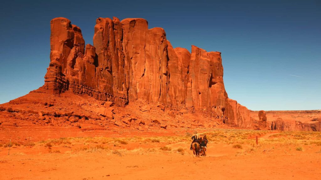 horseback riding in Monument Valley
