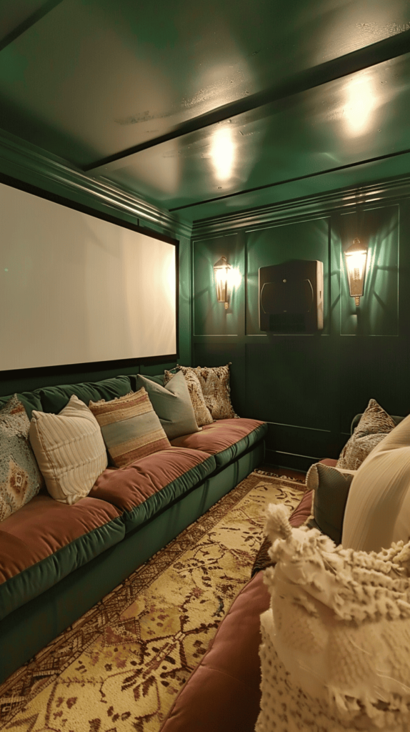 small theatre room with opposite seating