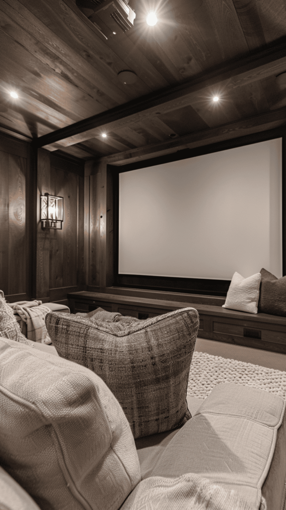 small theatre room with ceiling lights