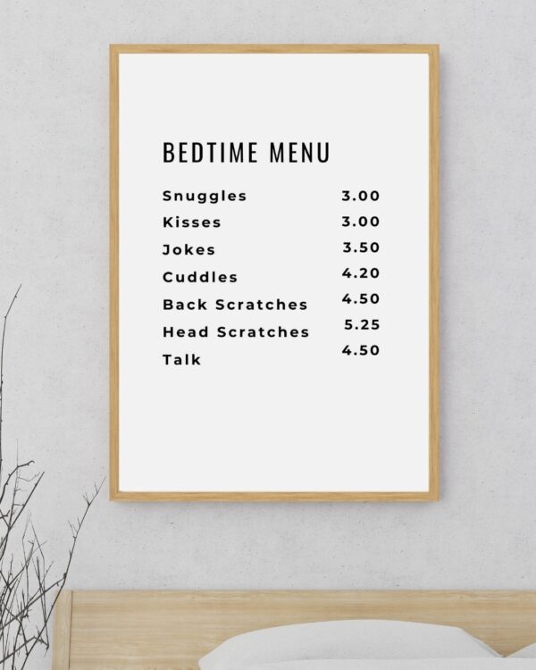 bedtime menu