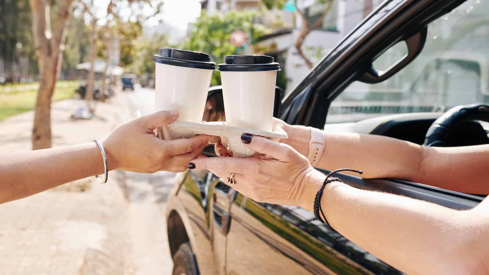 car drive cup cup holder driving rental car drive through