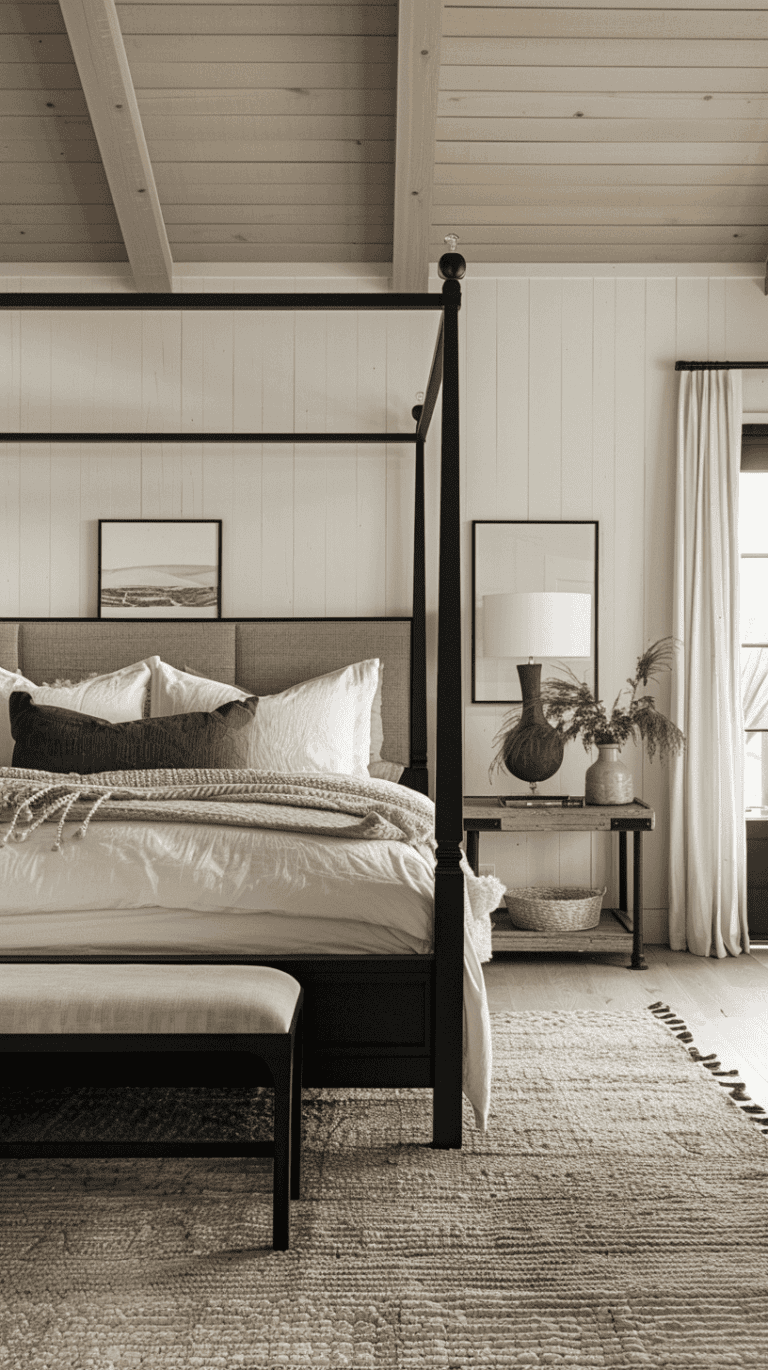 30+ Neutral And Black Bedroom Decor Ideas