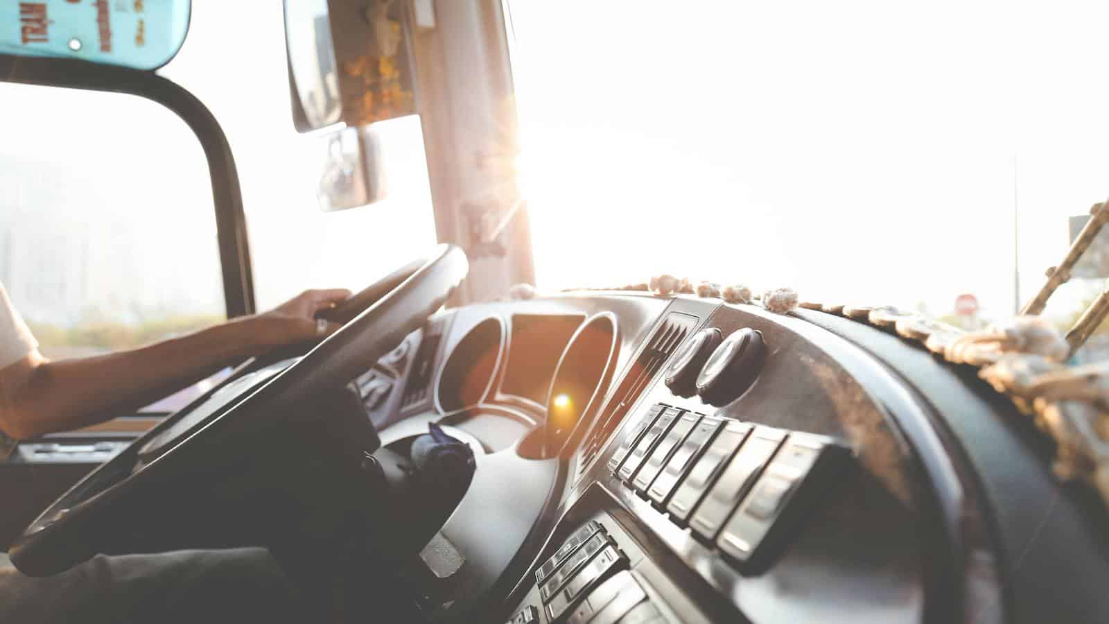 bus shuttle drive driving truck