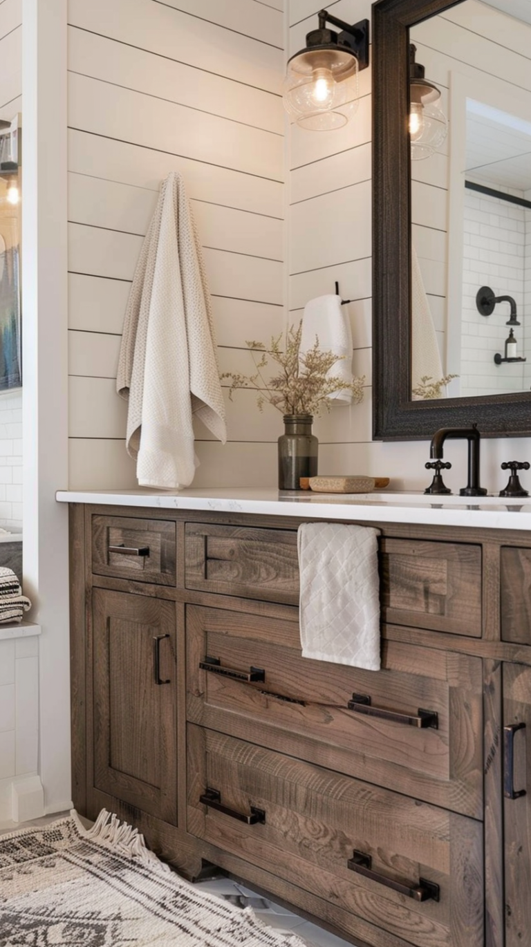 28 Modern Farmhouse Bathroom Ideas