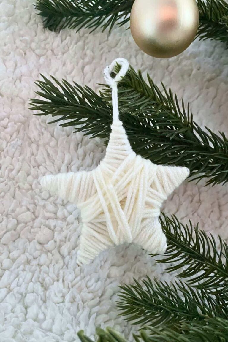 DIY Yarn Star Ornament Tutorial (+ video): How To Make Stars Out Of Yarn For Your Christmas Tree