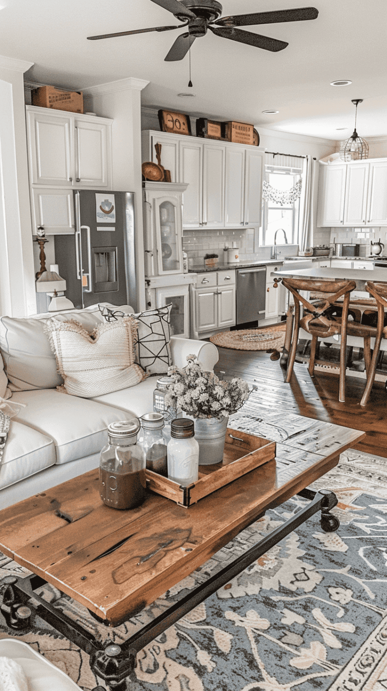 20 Easy Farmhouse Living Room Decor Ideas