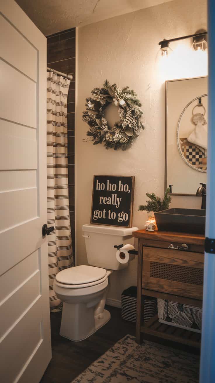 35+ Bathroom Christmas Decor Ideas To Warm Up Your Home