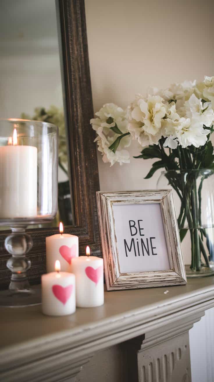 34 Easy To DIY Valentine’s Day Mantle Decorating Ideas You Should Copy