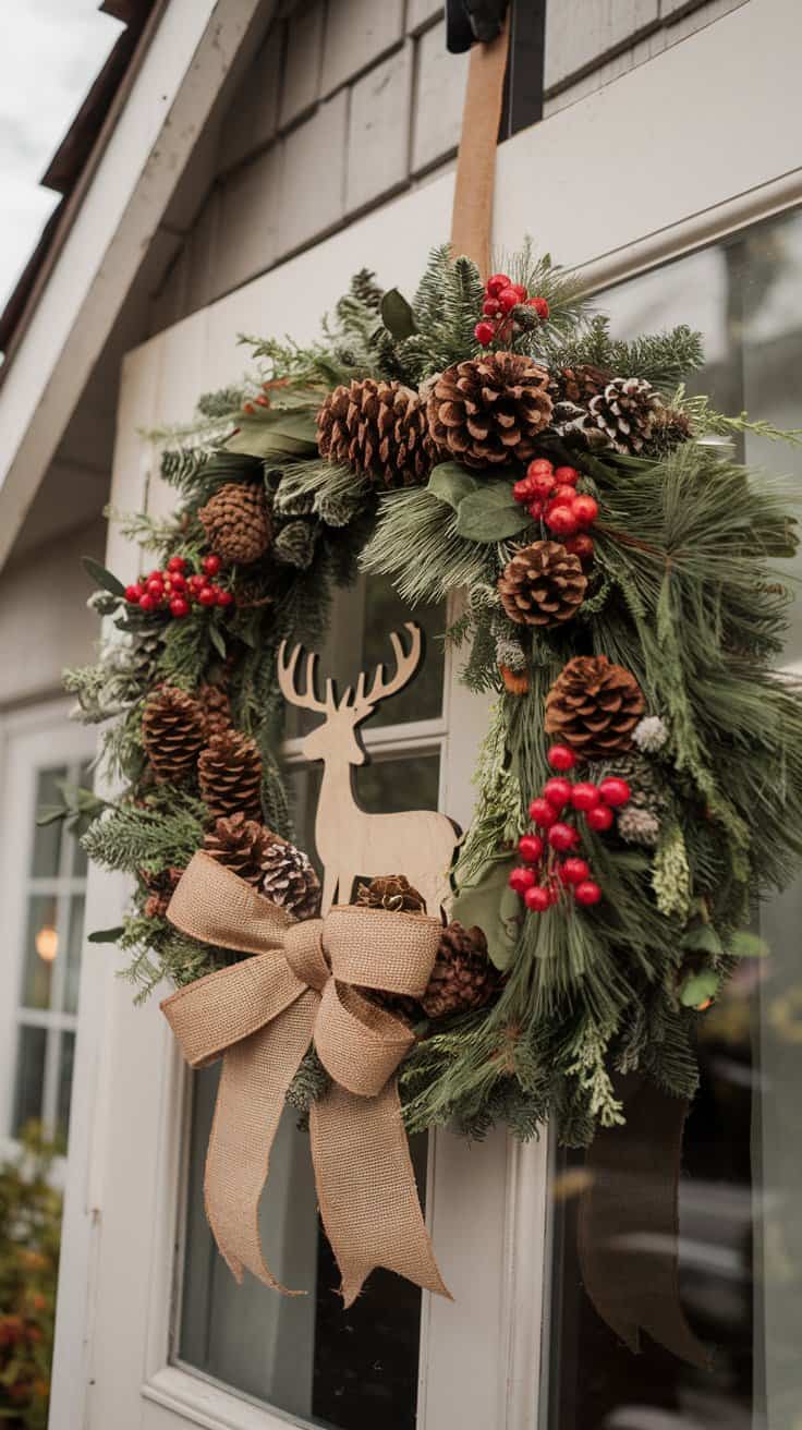 30+ Rustic Christmas Wreath Ideas That You Can DIY At Home