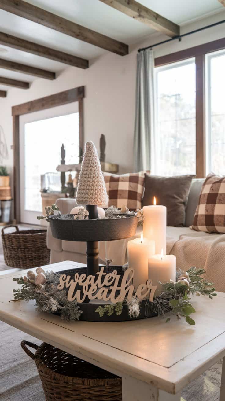 30+ Cute Winter Coffee Table Decor Ideas You Can DIY