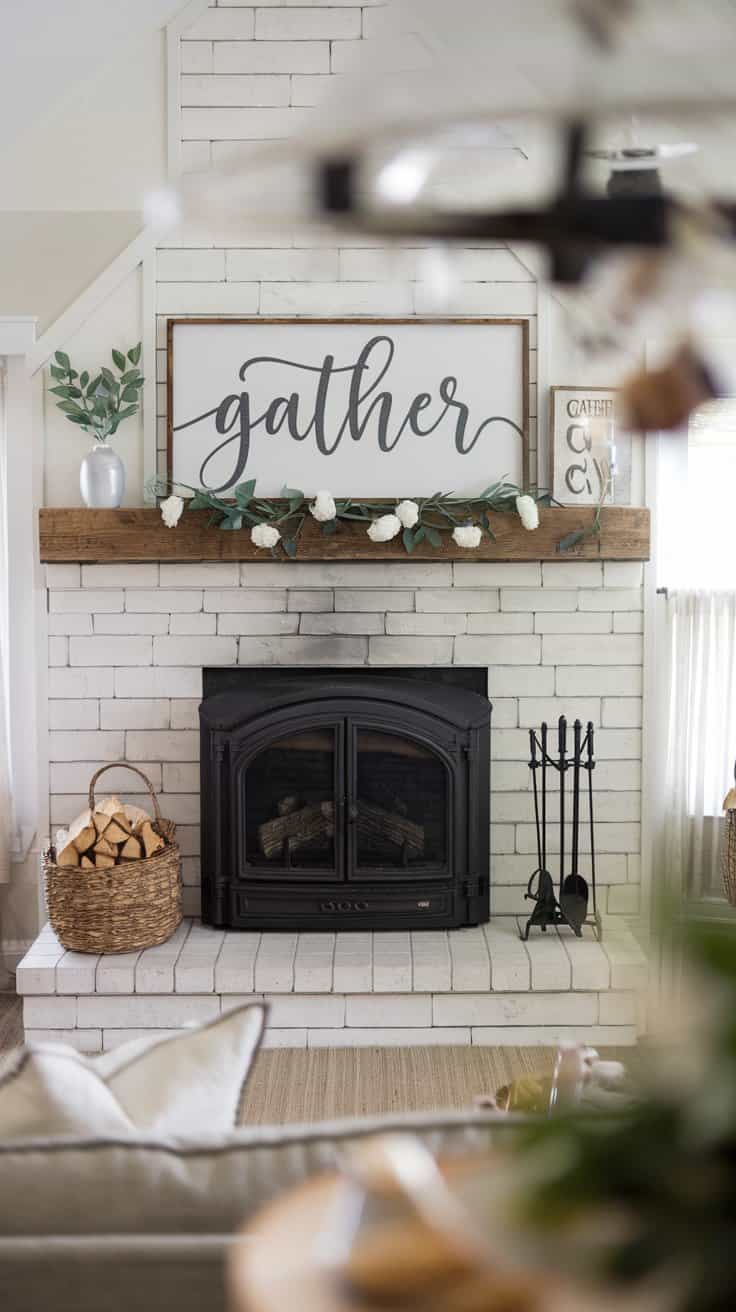 32 Farmhouse Living Room Fireplace Ideas