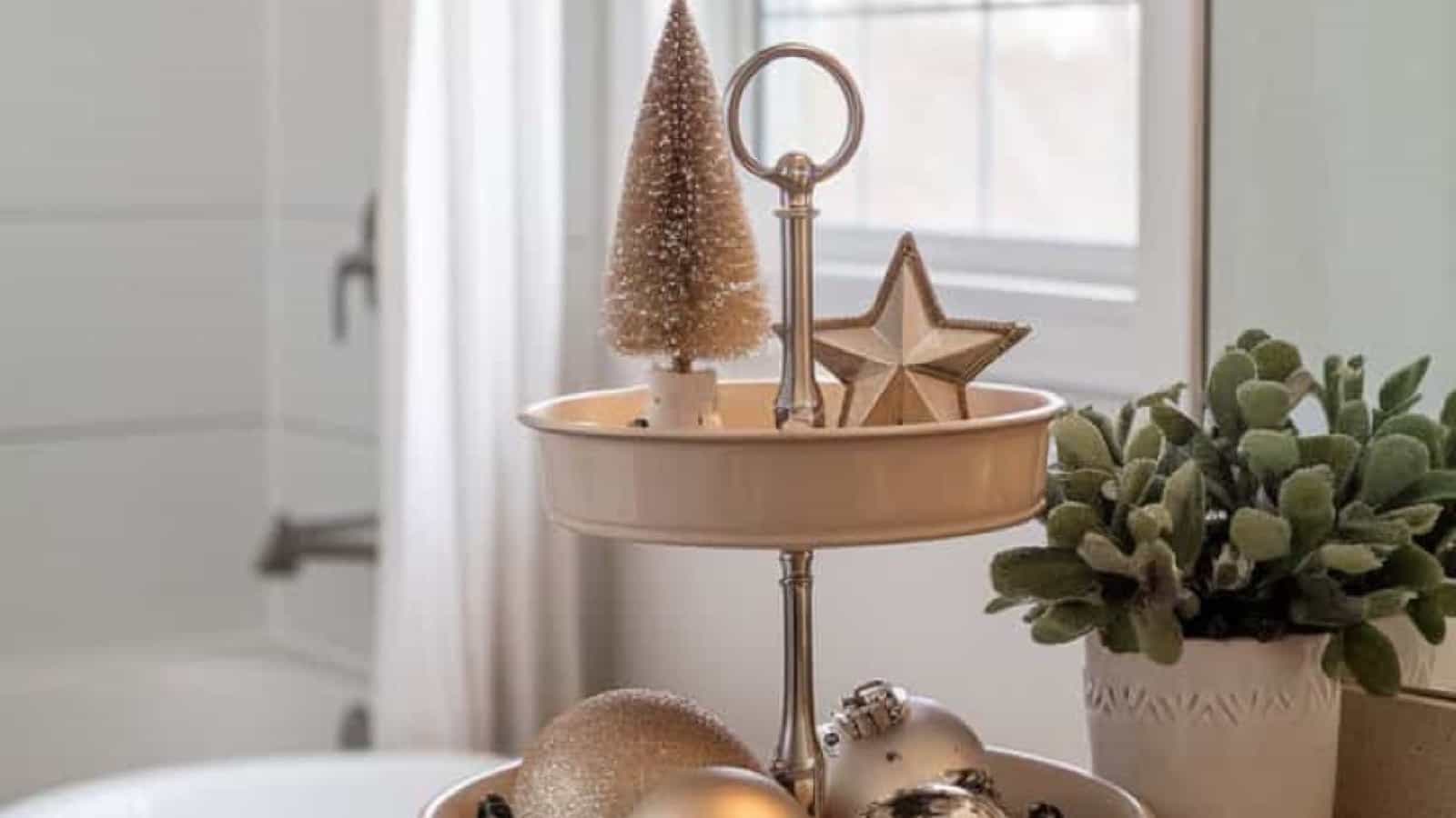 bathroom christmas decor tiered tray1resized