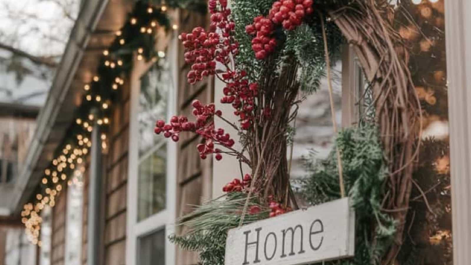 rustic christmas wreath with home sign3resized