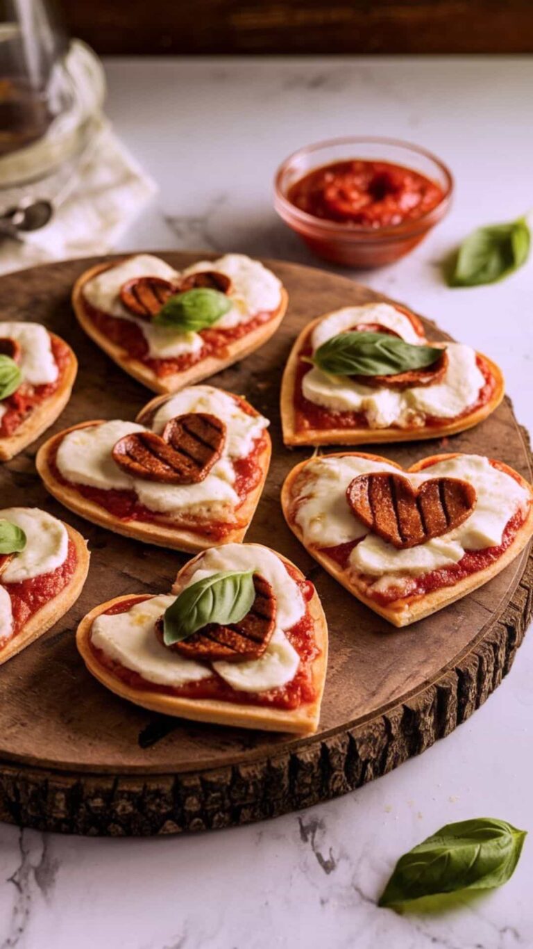 Heart-Shaped Mini Pizzas For A Valentine’s Day Recipe