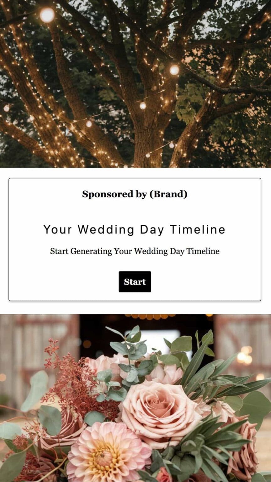 Personalized wedding day timeline generator