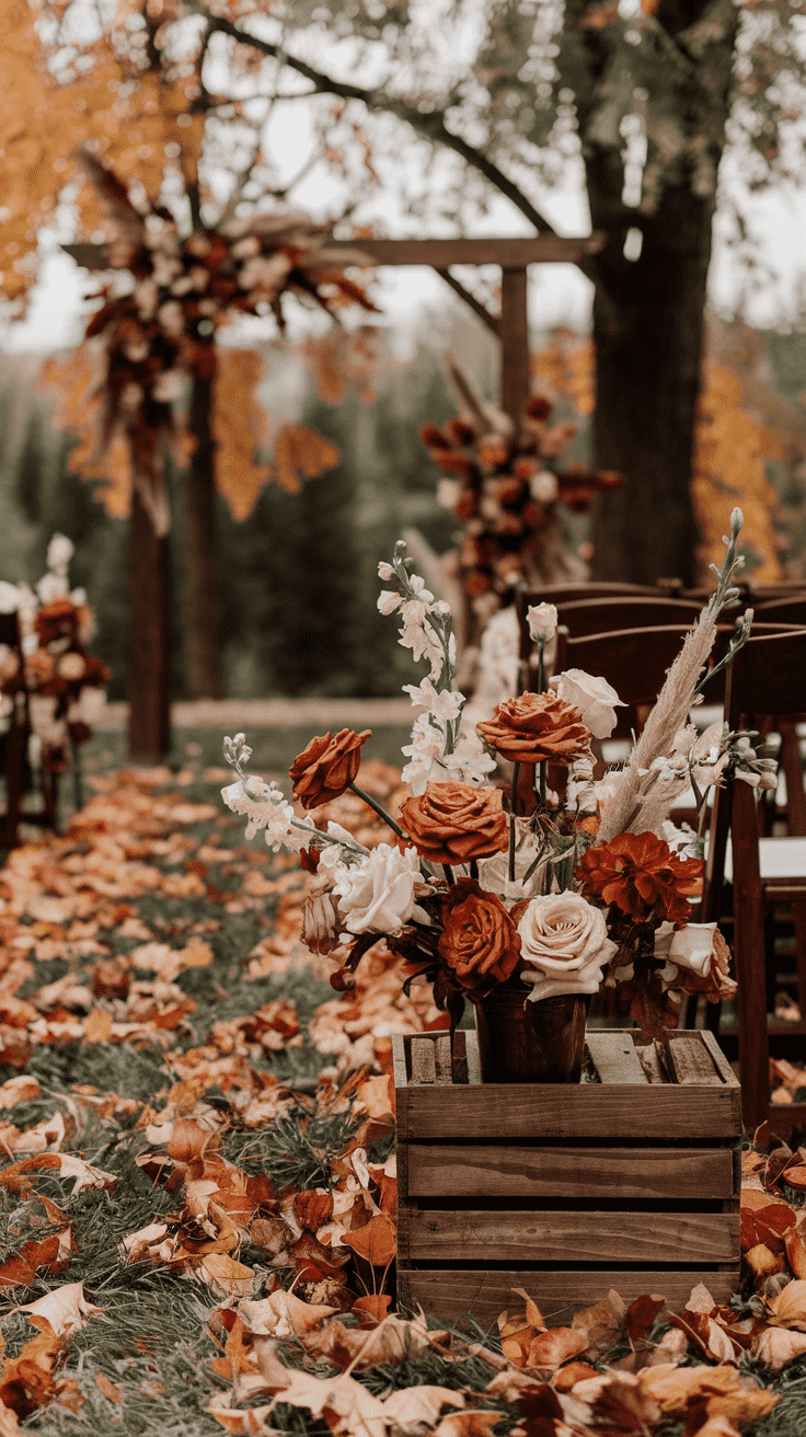 20 Rustic Fall Wedding Aisle Decor Ideas That Feel Cozy and Timeless