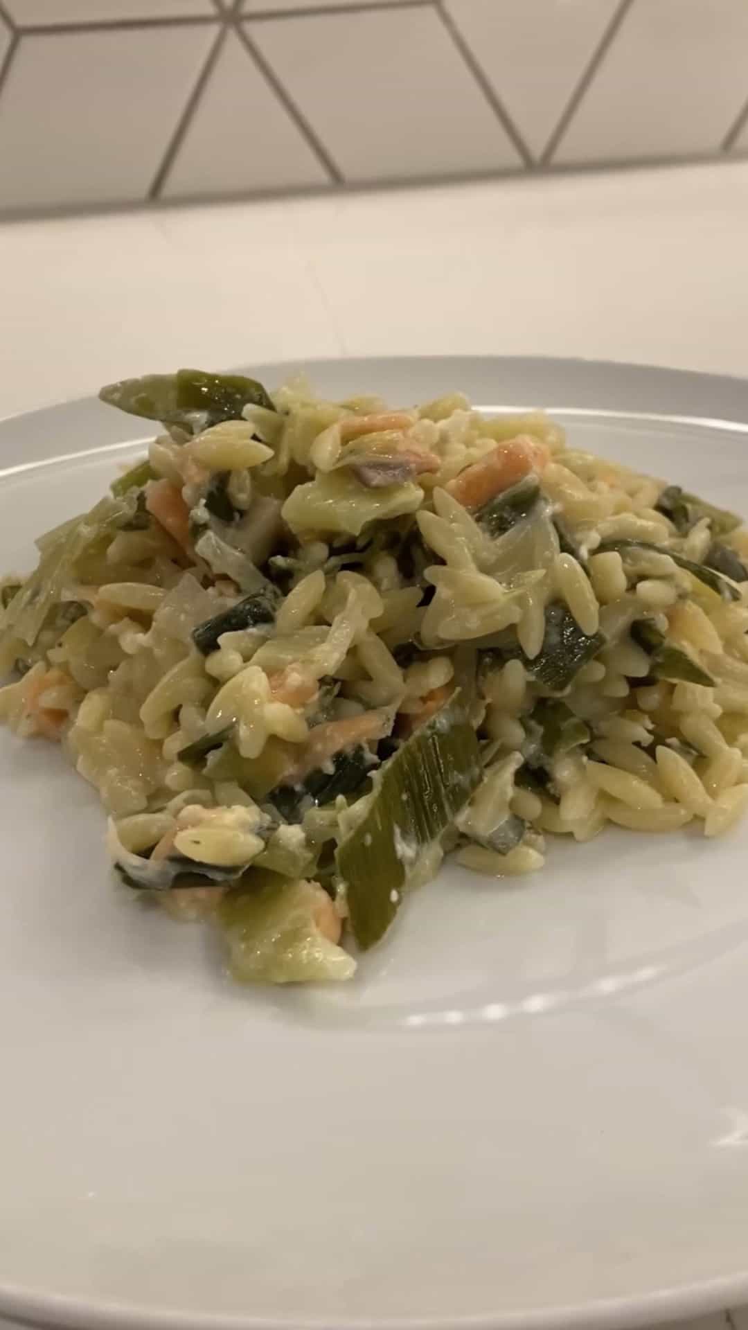 Salmon and Leek Orzo