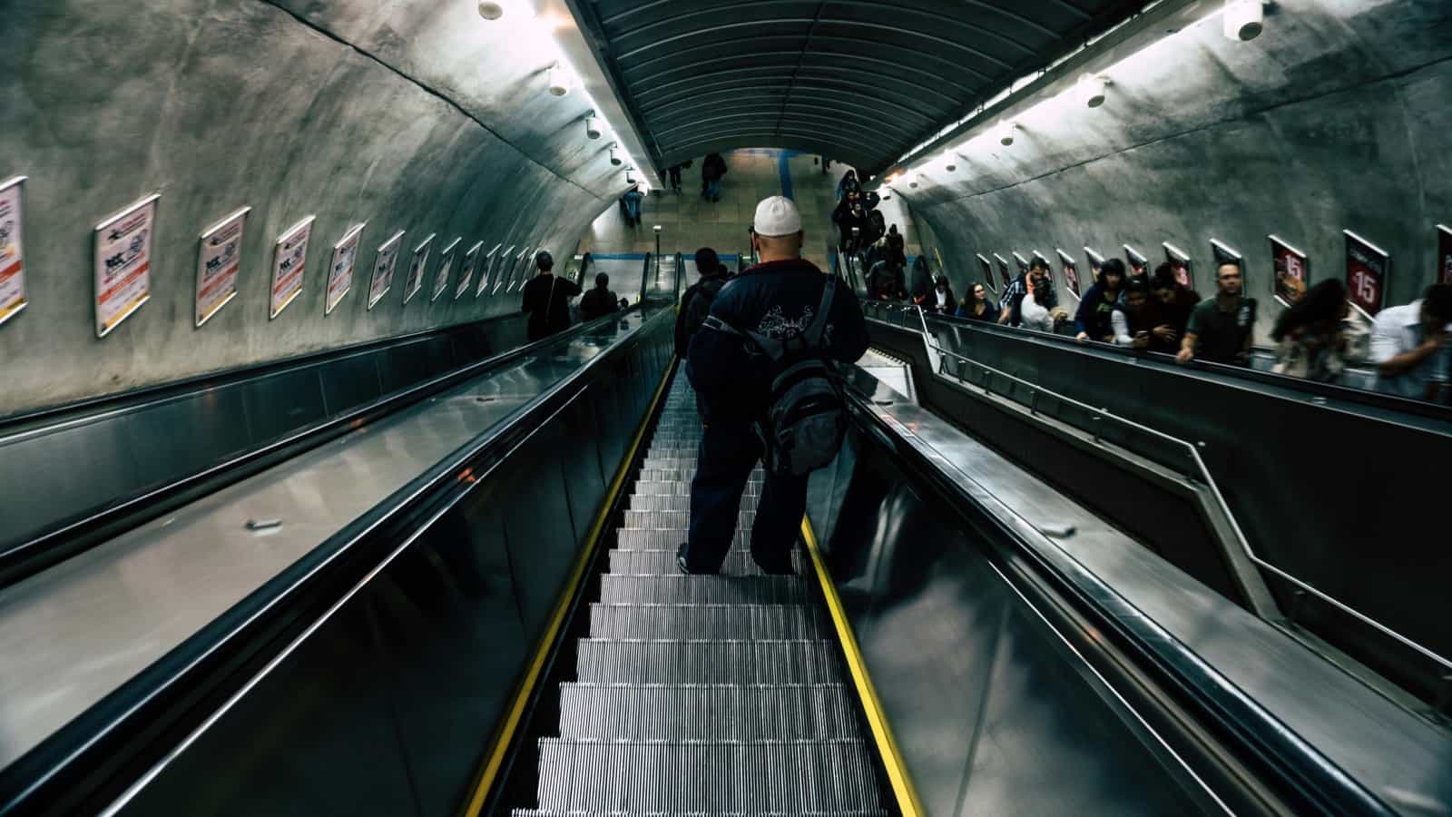 london tube metro escalator