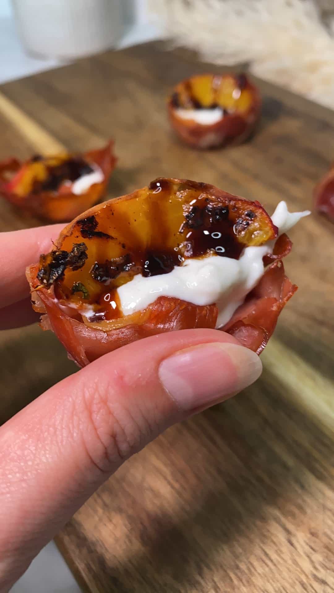 Prosciutto Bites With Roasted Peaches