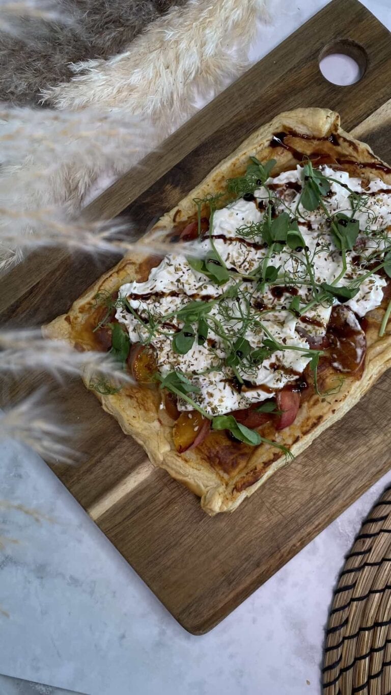 Mustard Prosciutto and Burrata Tart