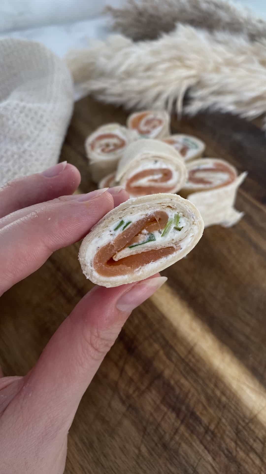 Smoked Salmon and Cream Cheese Pinwheels